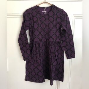 Mini Rodini Purple Snakeskin Dress 140/146 NWT